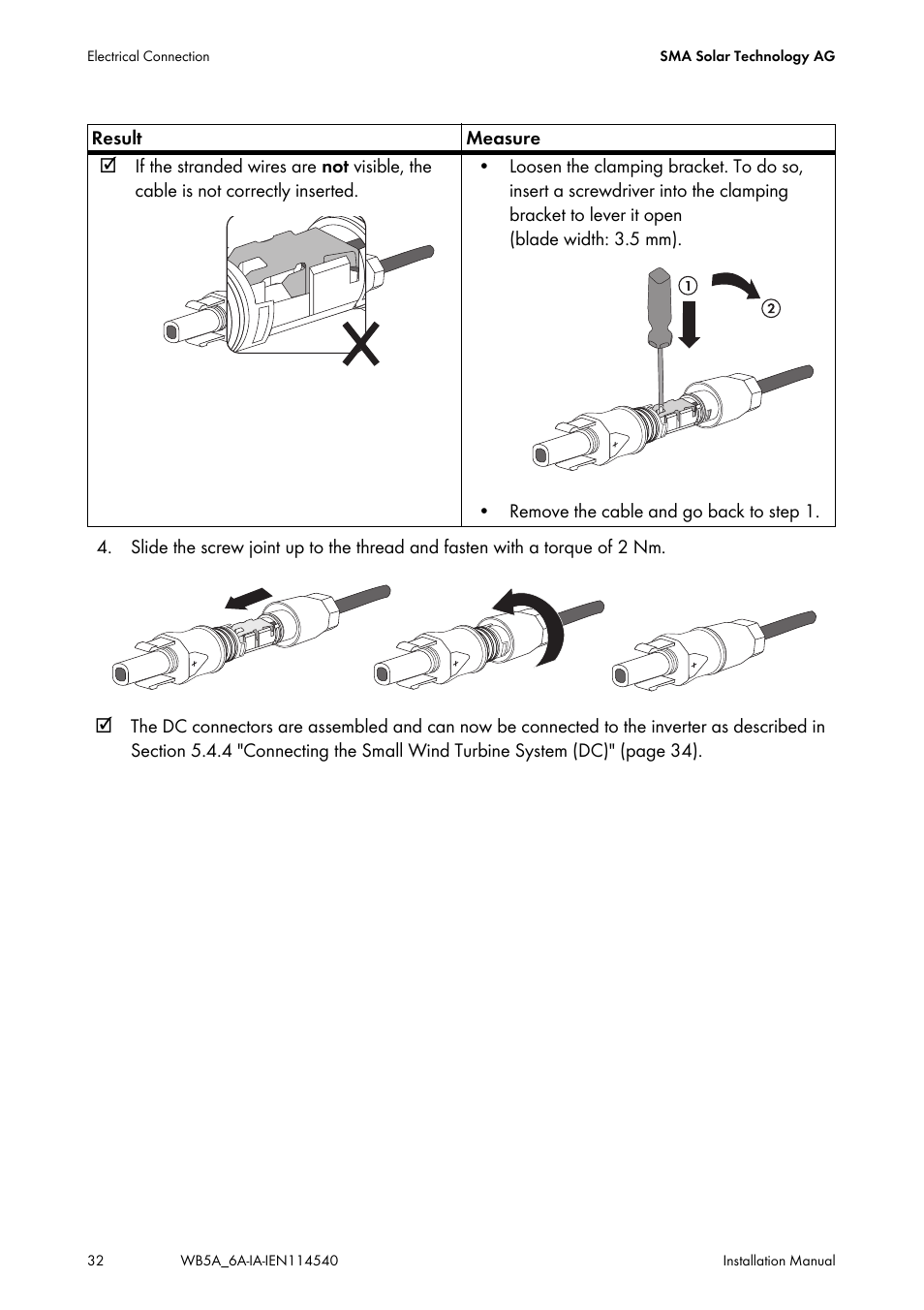 SMA WB 5000A-11 Installation User Manual | Page 32 / 88