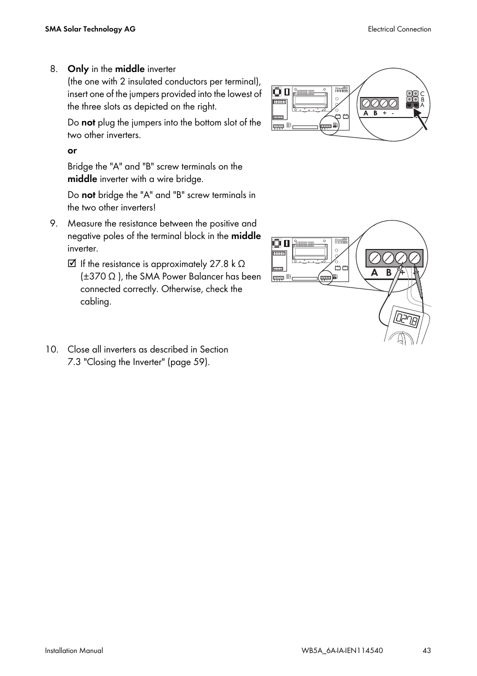 SMA WB 5000A-11 Installation User Manual | Page 43 / 88