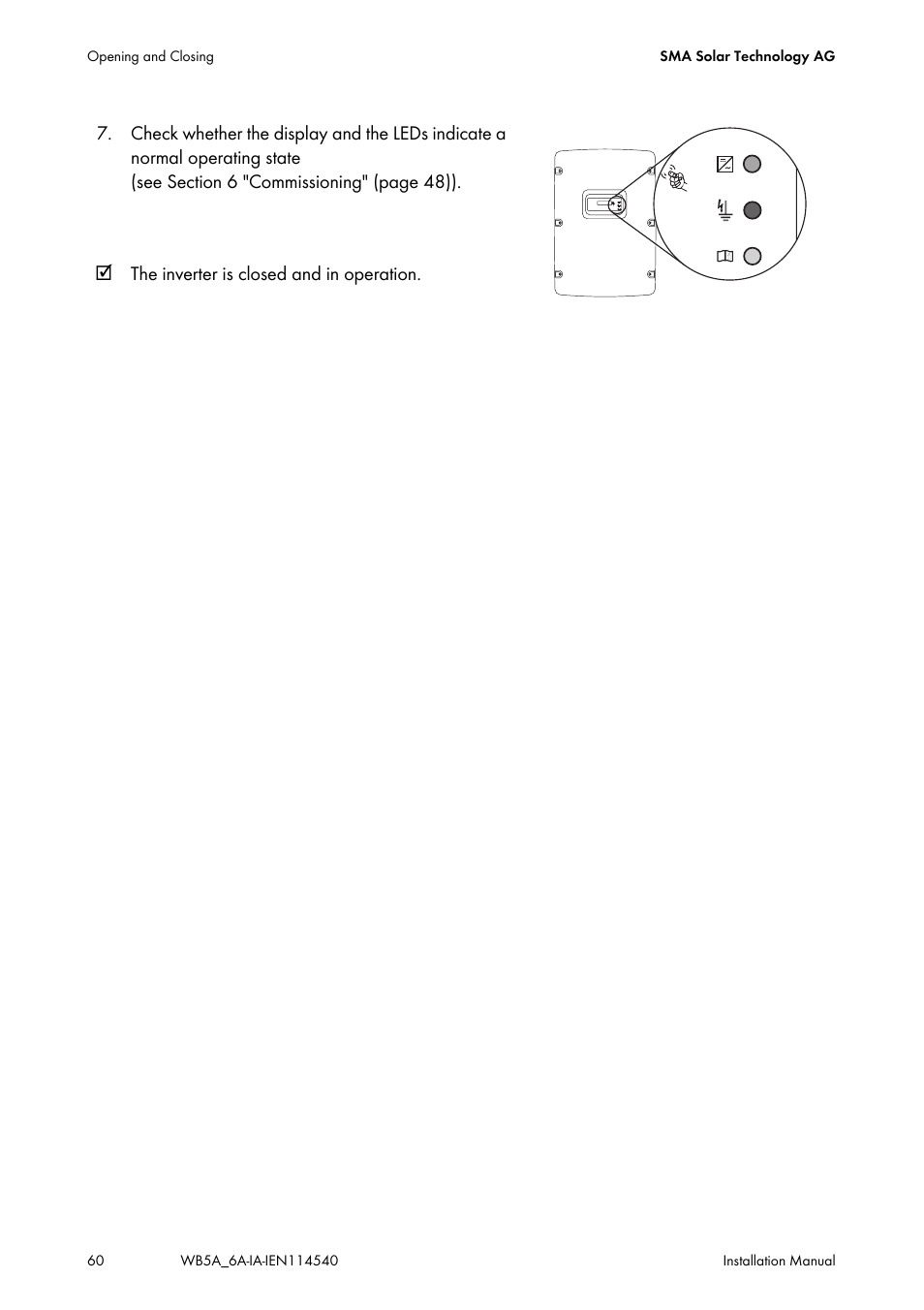 SMA WB 5000A-11 Installation User Manual | Page 60 / 88