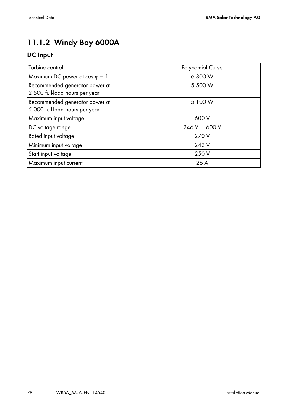 2 windy boy 6000a, Windy boy 6000a | SMA WB 5000A-11 Installation User Manual | Page 78 / 88