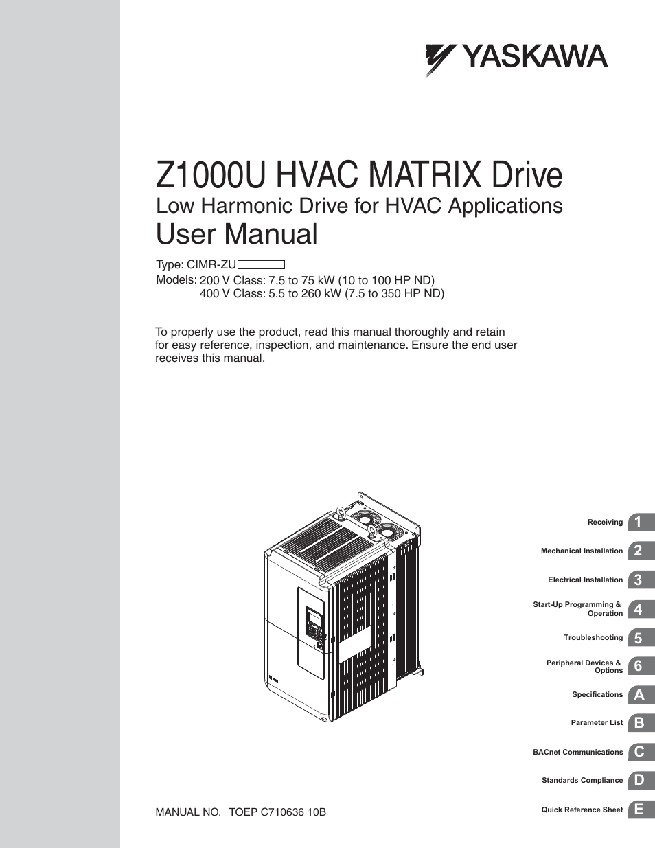 Yaskawa Z1000U User Manual | 378 pages