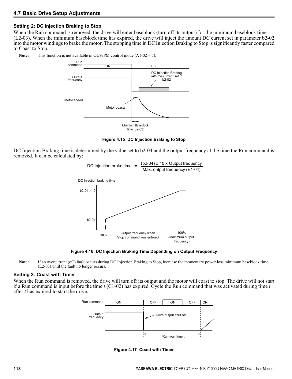 7 basic drive setup adjustments | Yaskawa Z1000U User Manual | Page 118 / 378