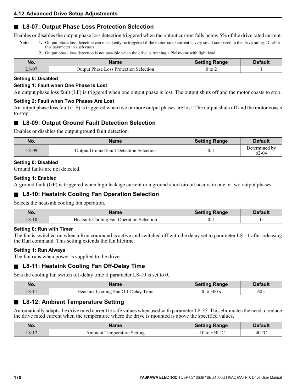 Yaskawa Z1000U User Manual | Page 170 / 378