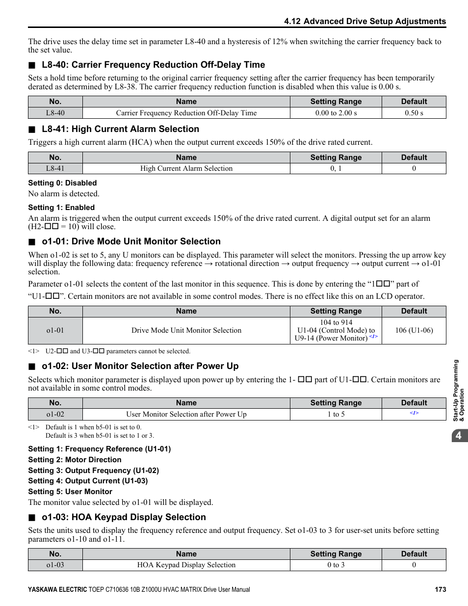 Yaskawa Z1000U User Manual | Page 173 / 378