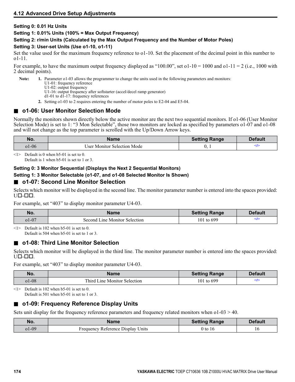 Yaskawa Z1000U User Manual | Page 174 / 378