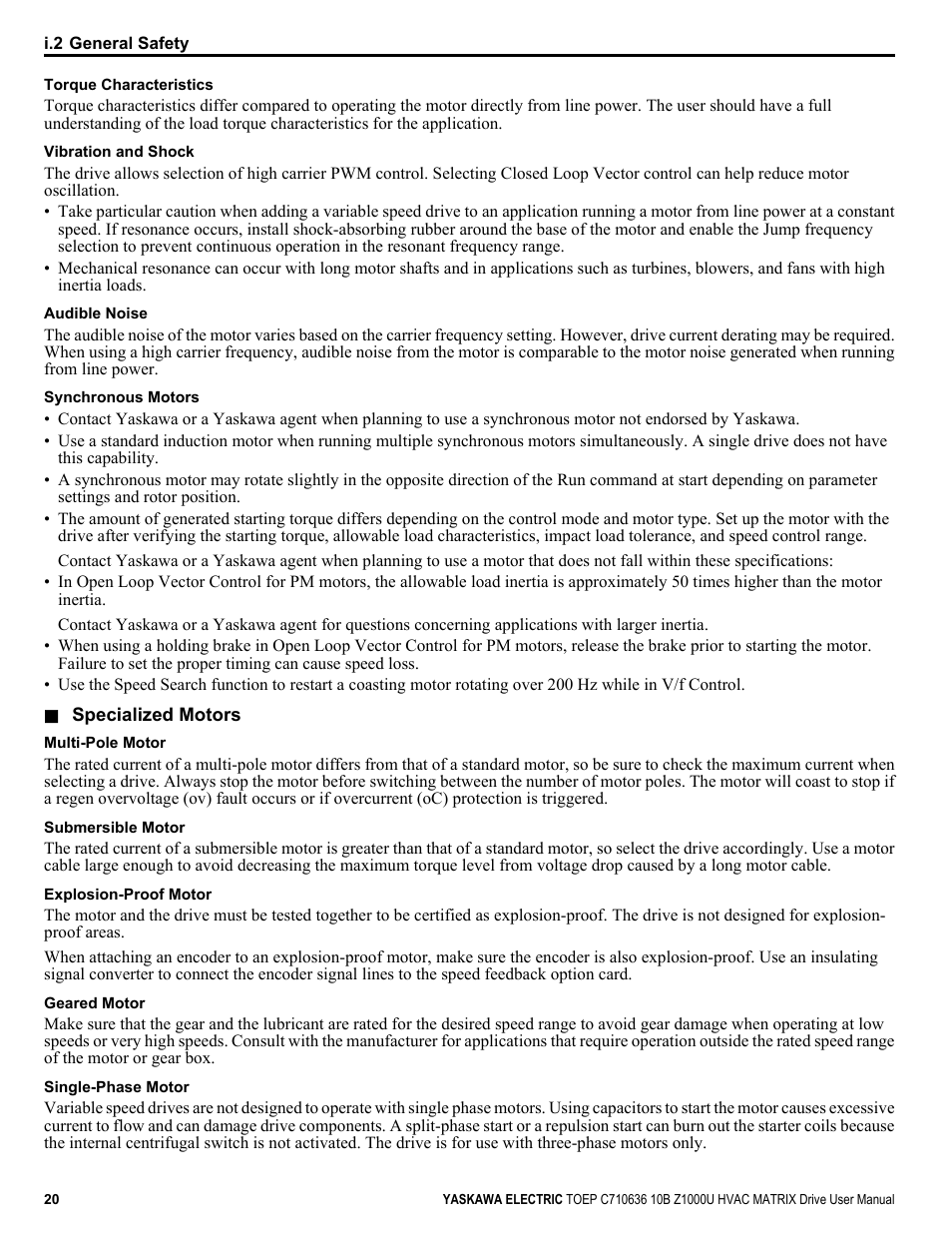 Yaskawa Z1000U User Manual | Page 20 / 378