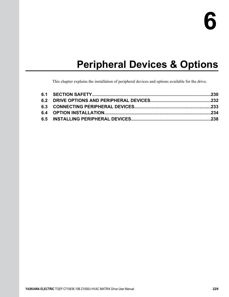 Peripheral devices & options | Yaskawa Z1000U User Manual | Page 229 / 378