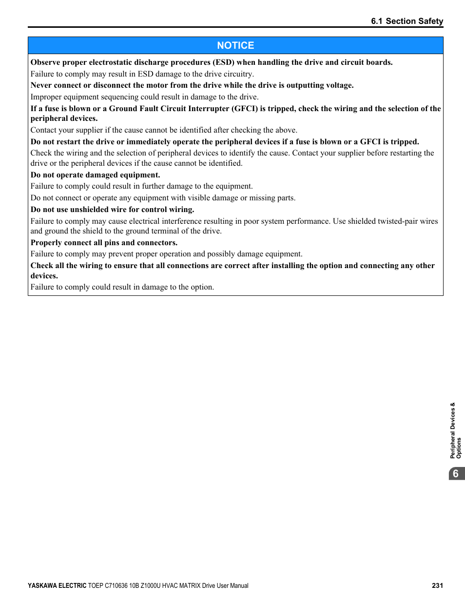 Notice | Yaskawa Z1000U User Manual | Page 231 / 378