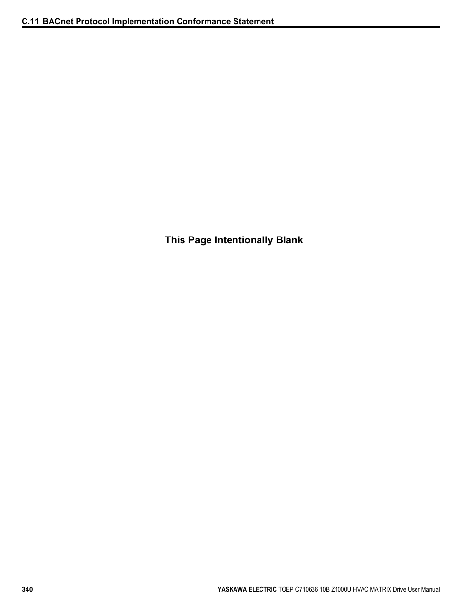 This page intentionally blank | Yaskawa Z1000U User Manual | Page 340 / 378