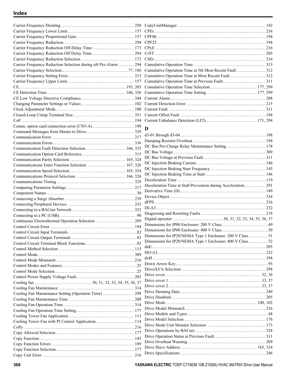 Yaskawa Z1000U User Manual | Page 368 / 378