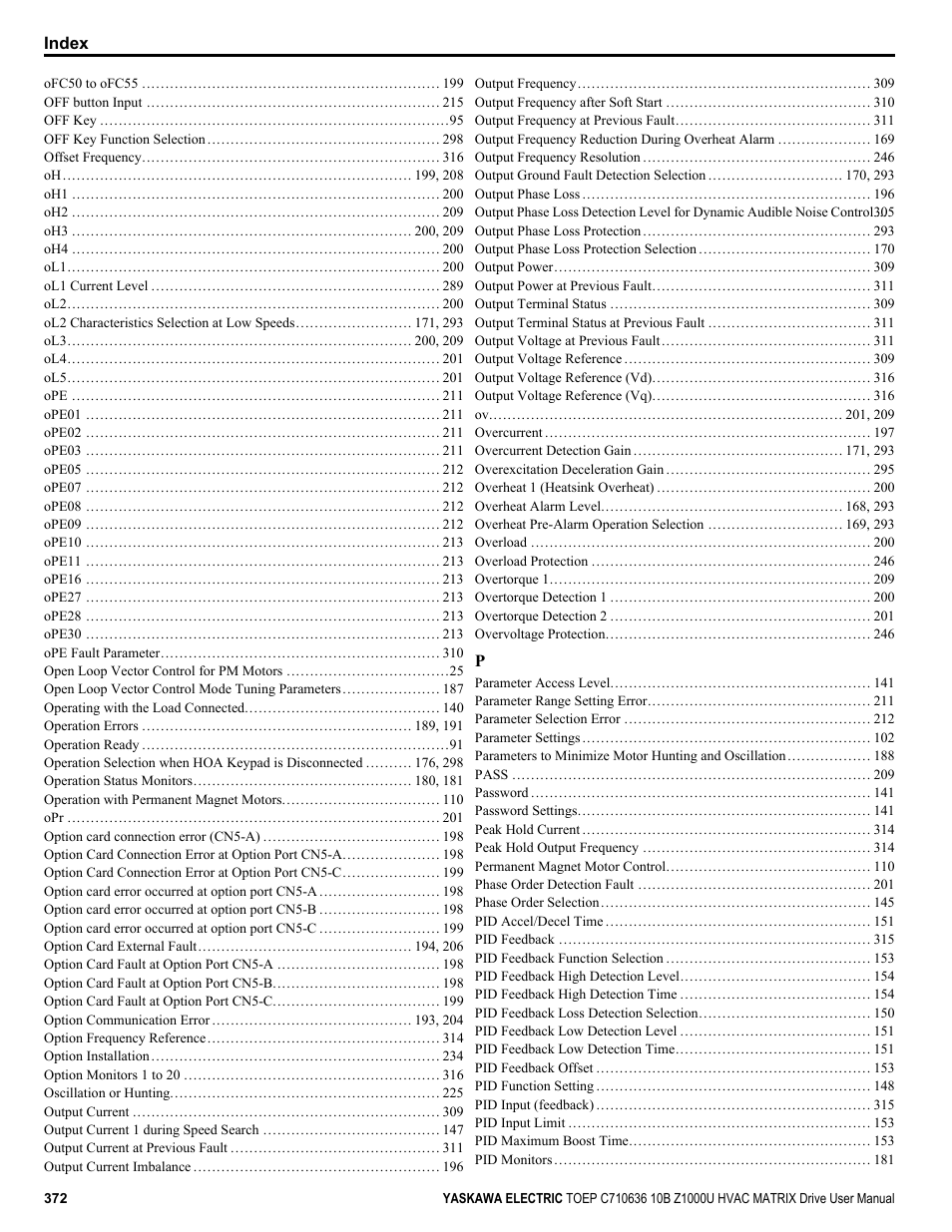Yaskawa Z1000U User Manual | Page 372 / 378