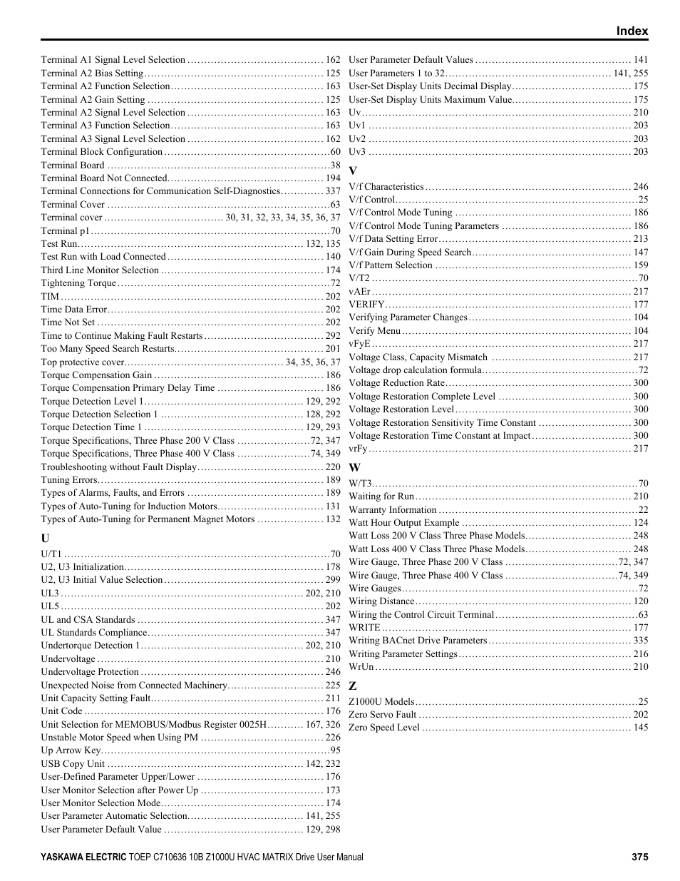 Yaskawa Z1000U User Manual | Page 375 / 378