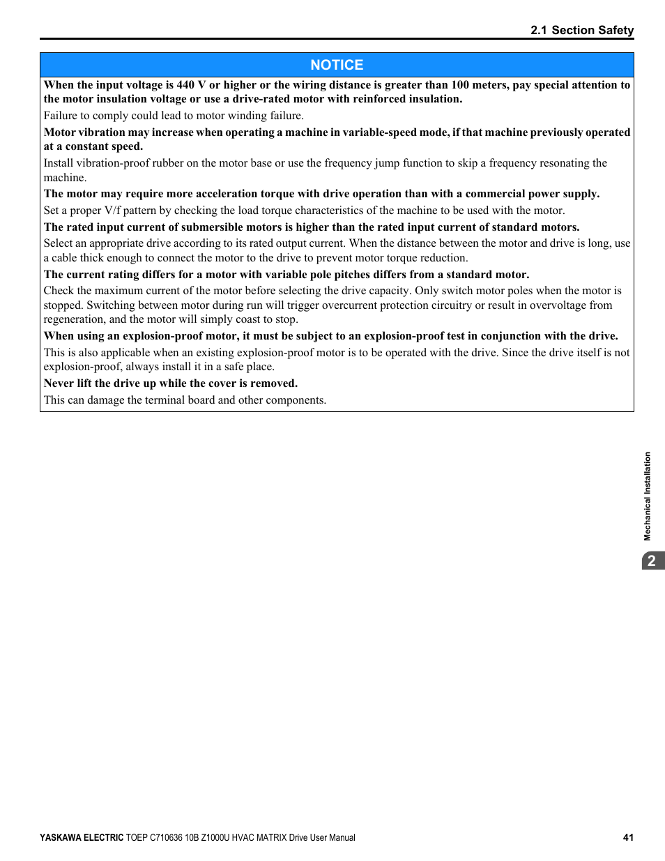 Notice | Yaskawa Z1000U User Manual | Page 41 / 378