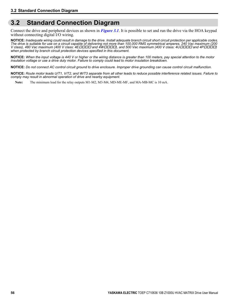 Standard connection diagram, 2 standard connection diagram | Yaskawa Z1000U User Manual | Page 56 / 378