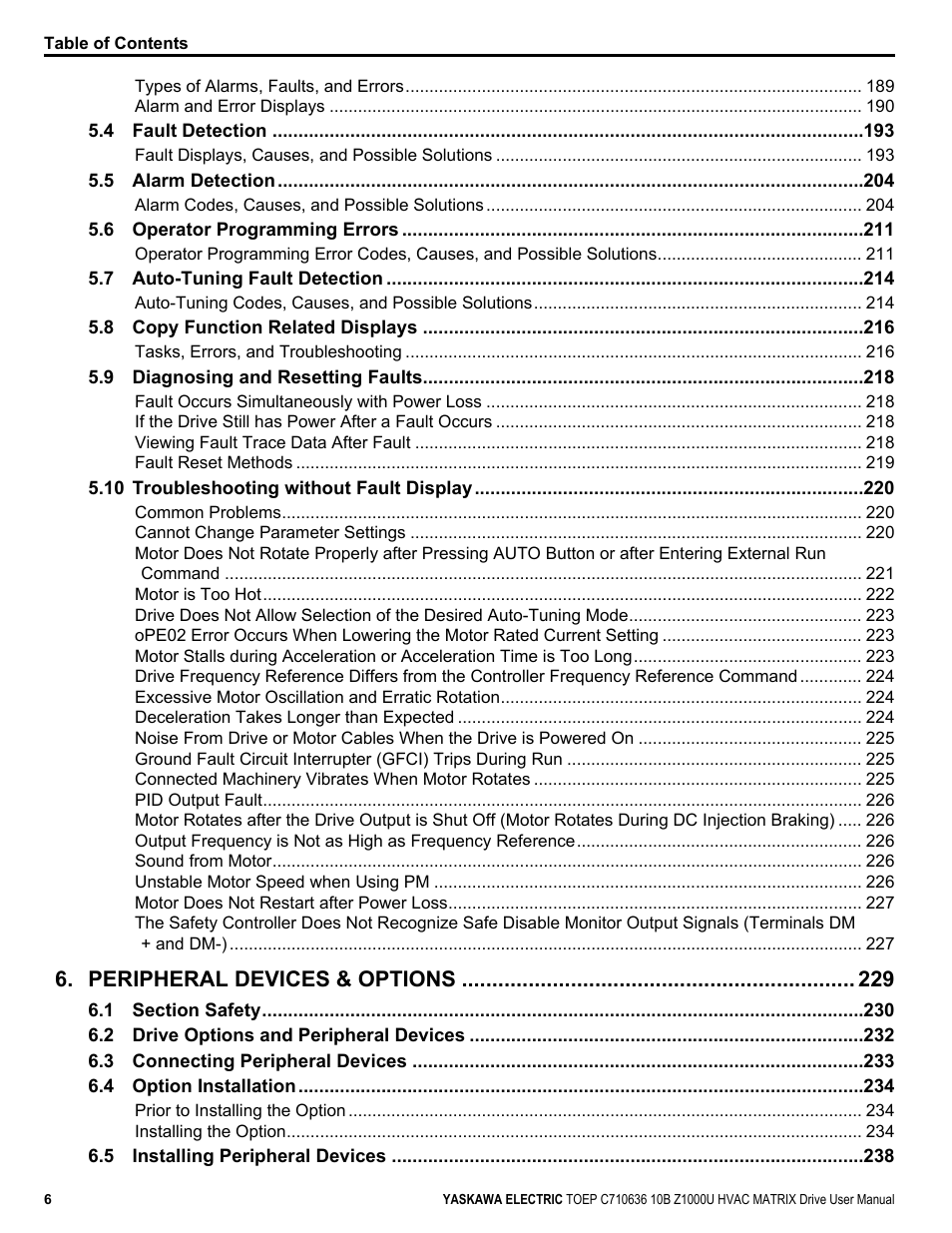 Peripheral devices & options | Yaskawa Z1000U User Manual | Page 6 / 378