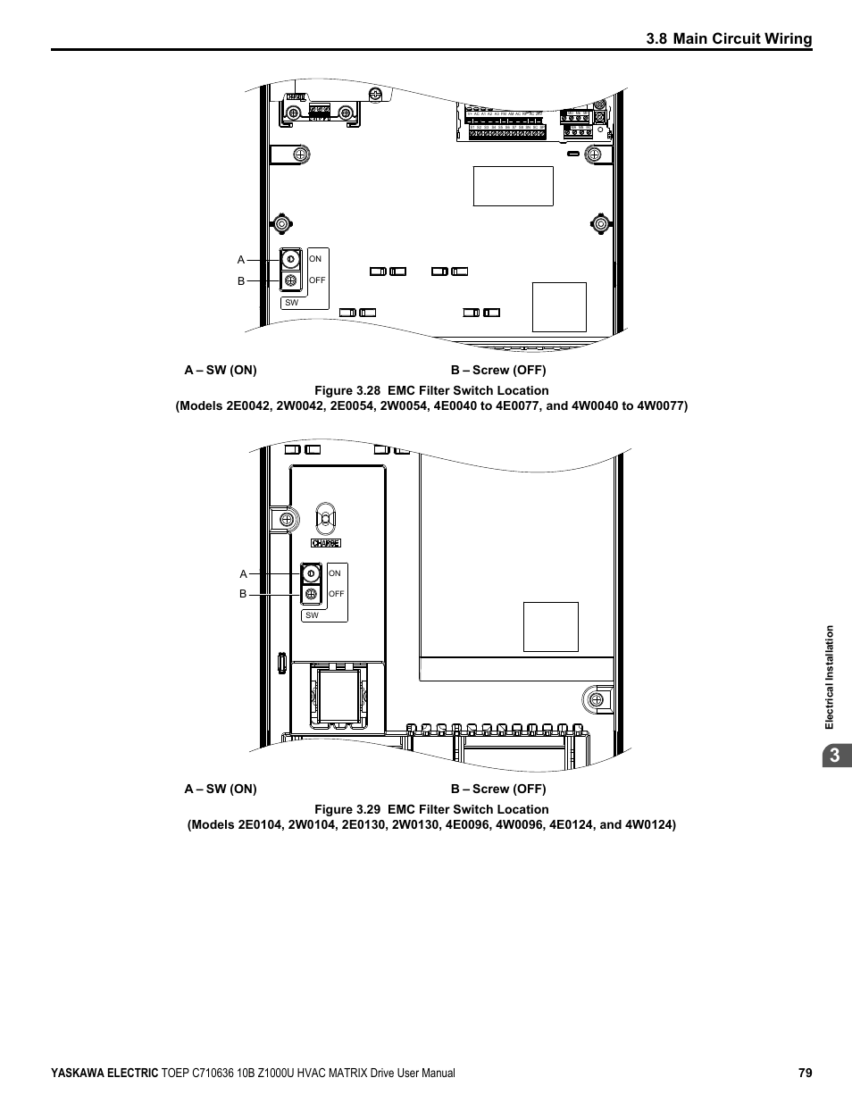 8 main circuit wiring | Yaskawa Z1000U User Manual | Page 79 / 378