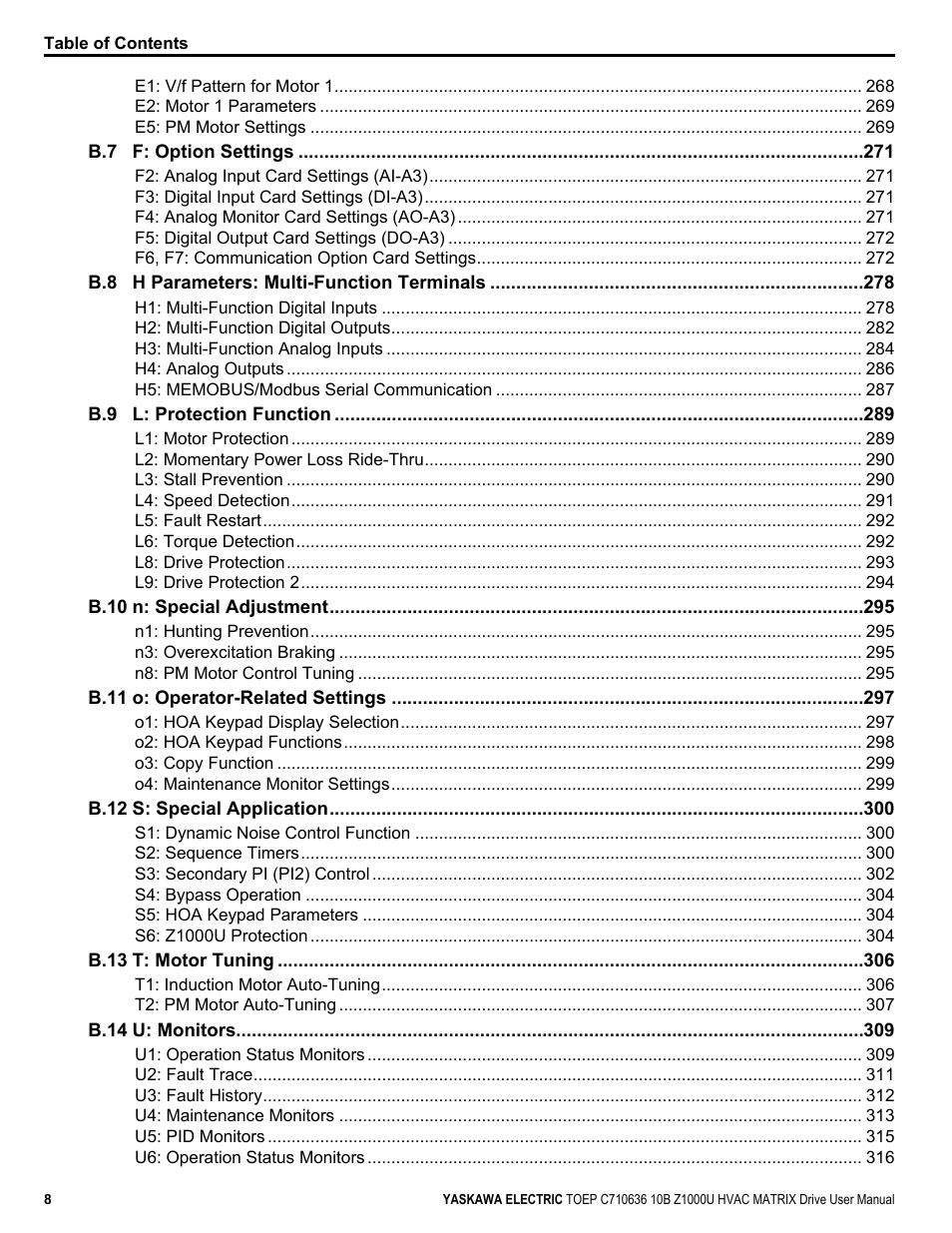 Yaskawa Z1000U User Manual | Page 8 / 378