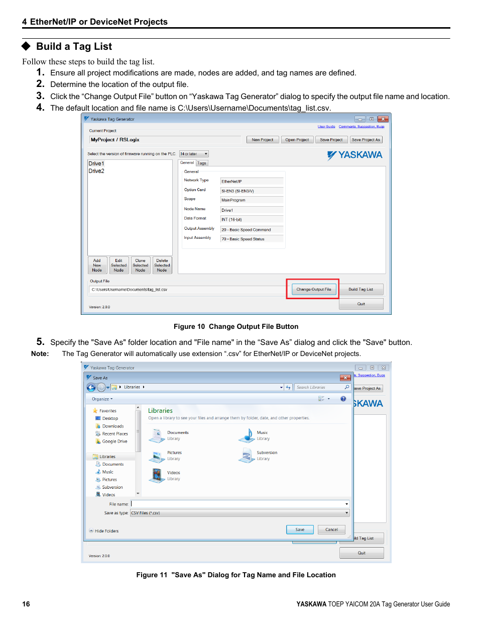 Build a tag list | Yaskawa Tag Generator User Manual | Page 16 / 30