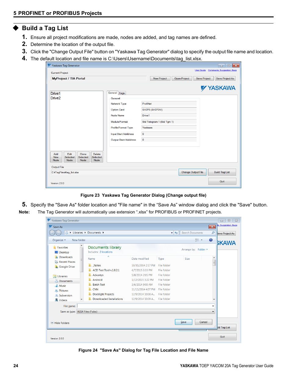 Build a tag list, Build a tag list 1 | Yaskawa Tag Generator User Manual | Page 24 / 30