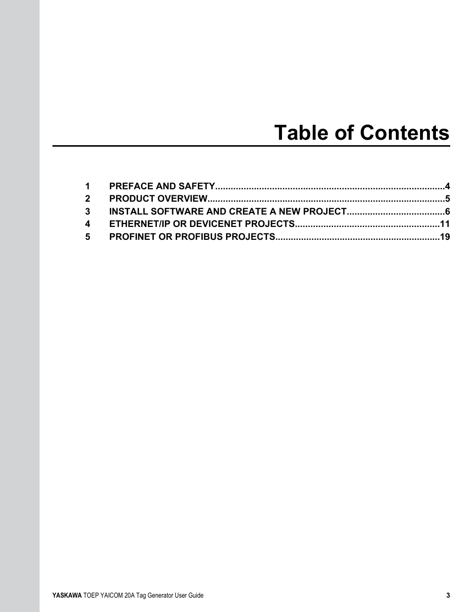 Yaskawa Tag Generator User Manual | Page 3 / 30