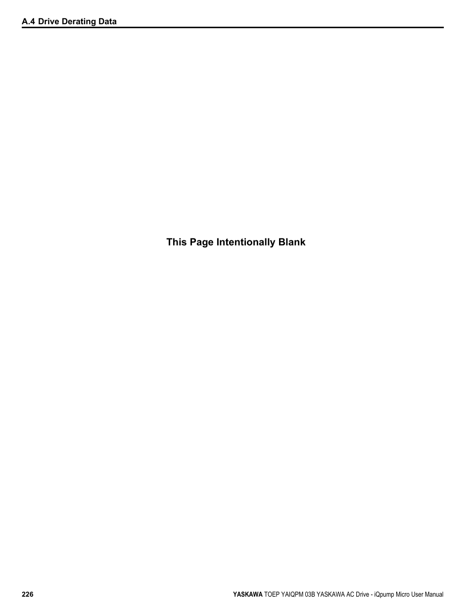 This page intentionally blank | Yaskawa iQpump Micro User Manual | Page 226 / 300