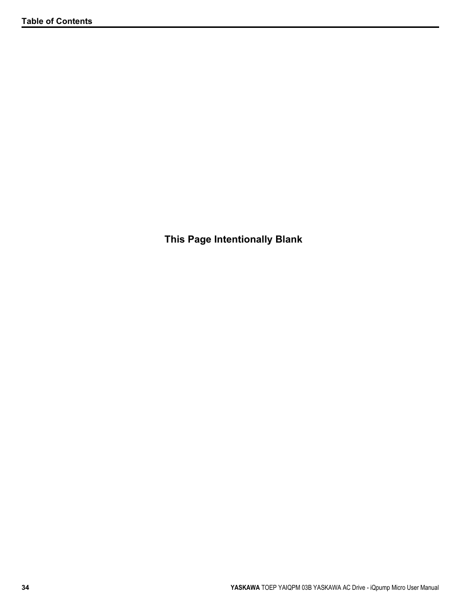 This page intentionally blank | Yaskawa iQpump Micro User Manual | Page 34 / 300
