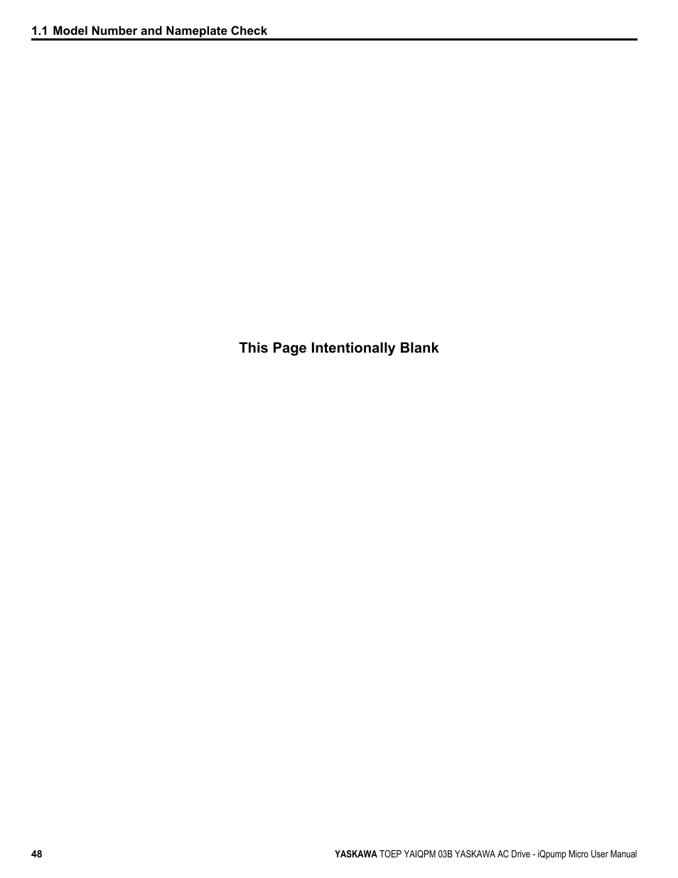 This page intentionally blank | Yaskawa iQpump Micro User Manual | Page 48 / 300