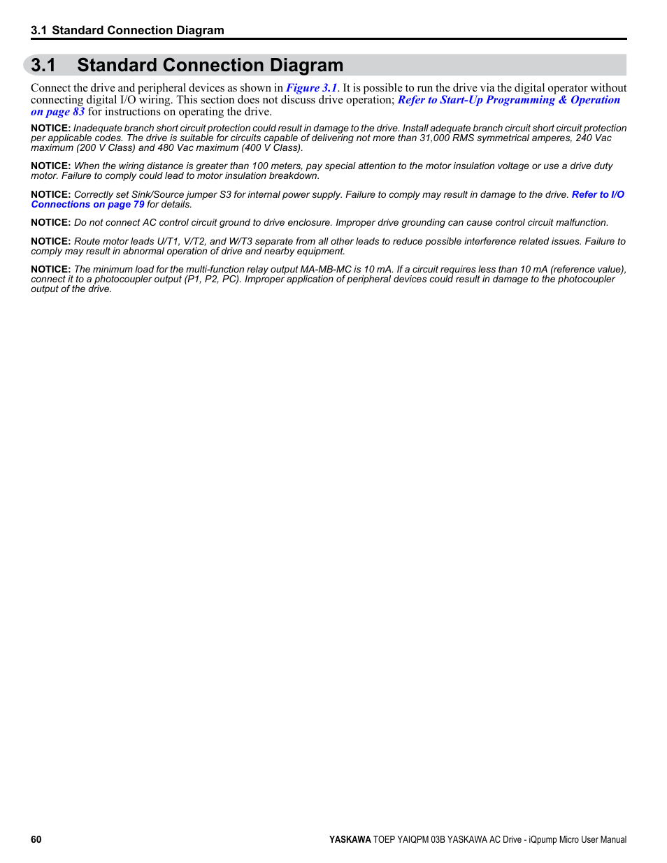 Standard connection diagram, 1 standard connection diagram | Yaskawa iQpump Micro User Manual | Page 60 / 300