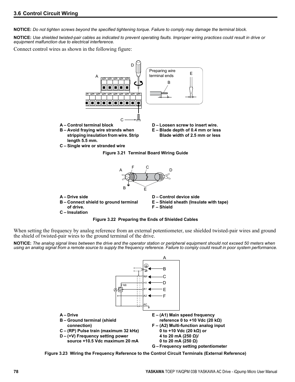 Figure 3.21, Figure, 6 control circuit wiring | Yaskawa iQpump Micro User Manual | Page 78 / 300