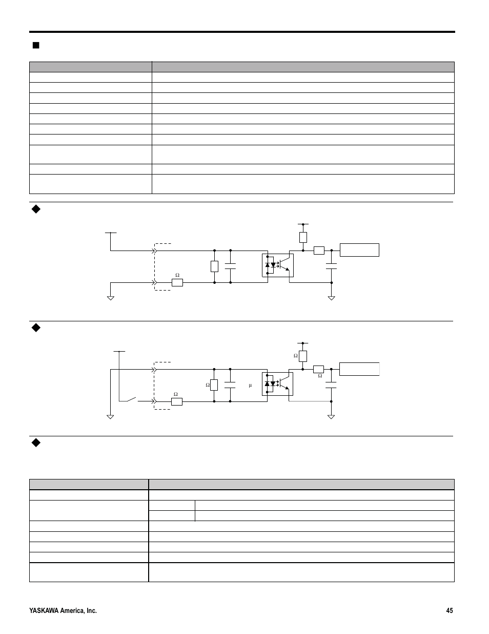 Output circuit, Input circuit specifications | Yaskawa MP3300iec User Manual | Page 45 / 82