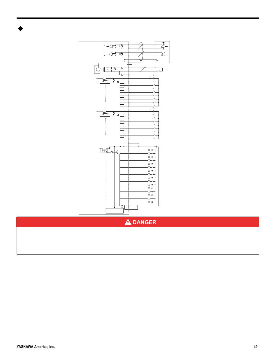 Lio-01 module connections, Danger | Yaskawa MP3300iec User Manual | Page 49 / 82