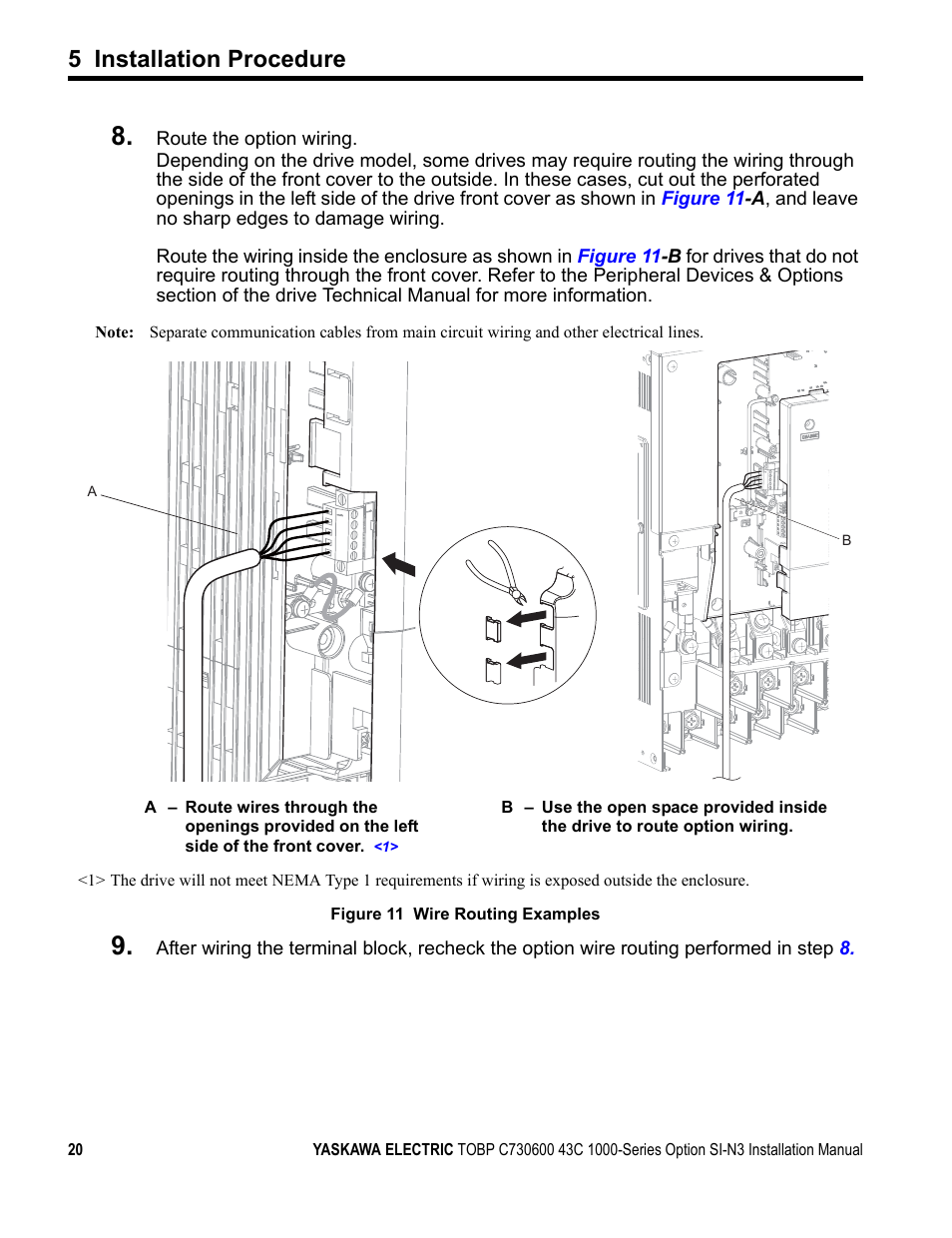 5 installation procedure | Yaskawa 1000 Series Drive Option - DeviceNet Installation User Manual | Page 20 / 37