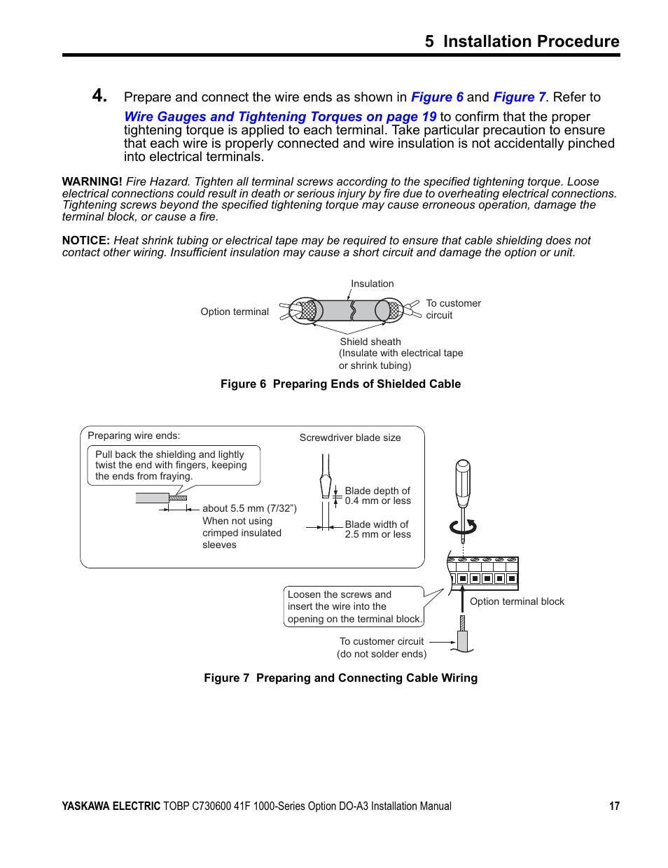 5 installation procedure | Yaskawa 1000 Series Drive Option - Digital Output Installation User Manual | Page 17 / 31