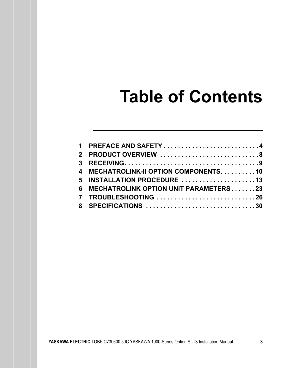 Yaskawa 1000 Series Drive Option - MECHATROLINK-II Installation User Manual | Page 3 / 32