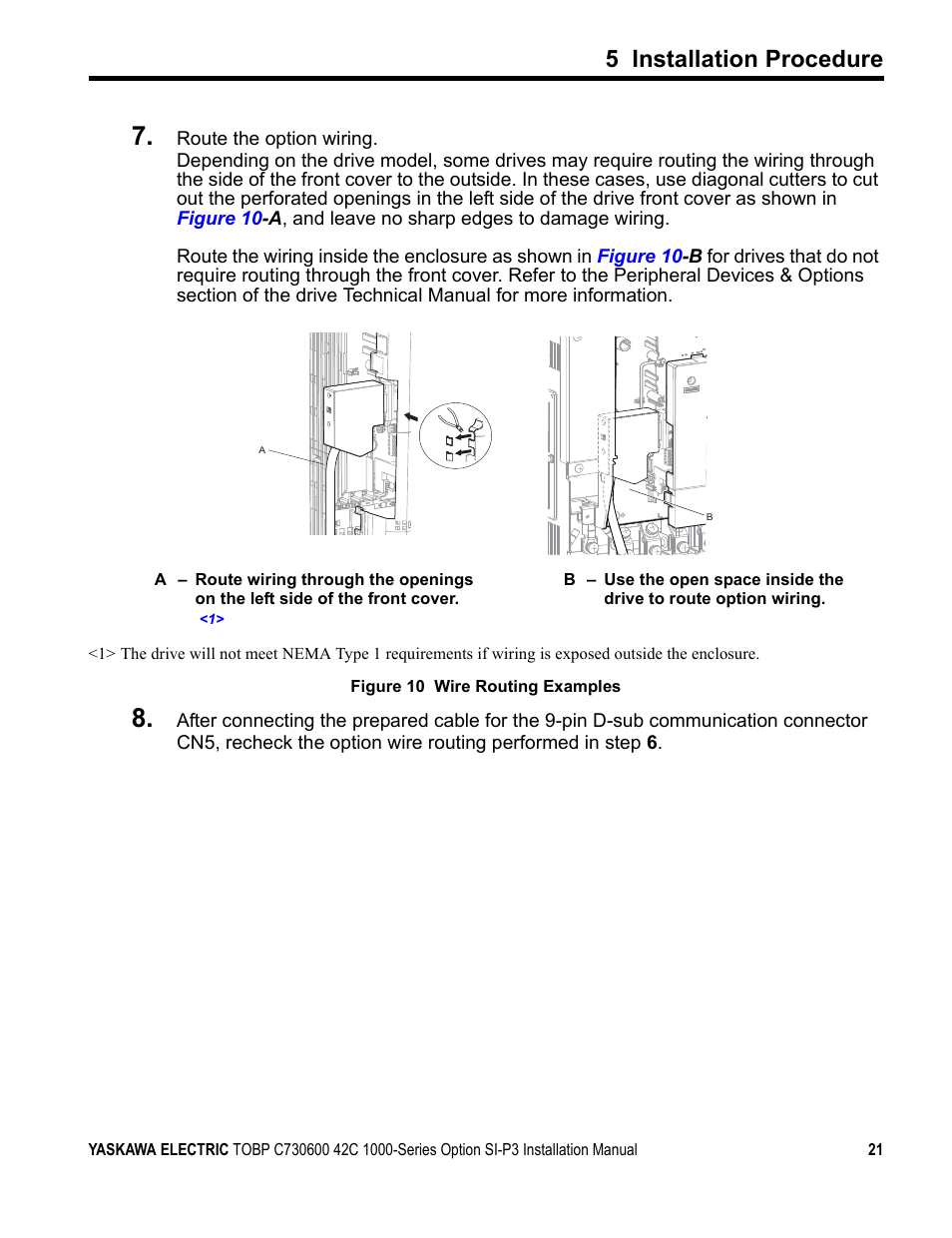 5 installation procedure | Yaskawa 1000 Series Drive Option - Profibus-DP Installation User Manual | Page 21 / 35