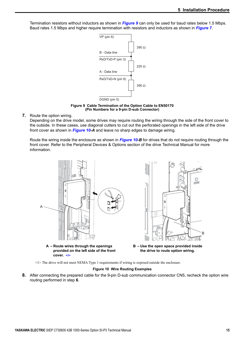 5 installation procedure | Yaskawa 1000 Series Drive Option - Profibus-DP Technical Manual User Manual | Page 15 / 44