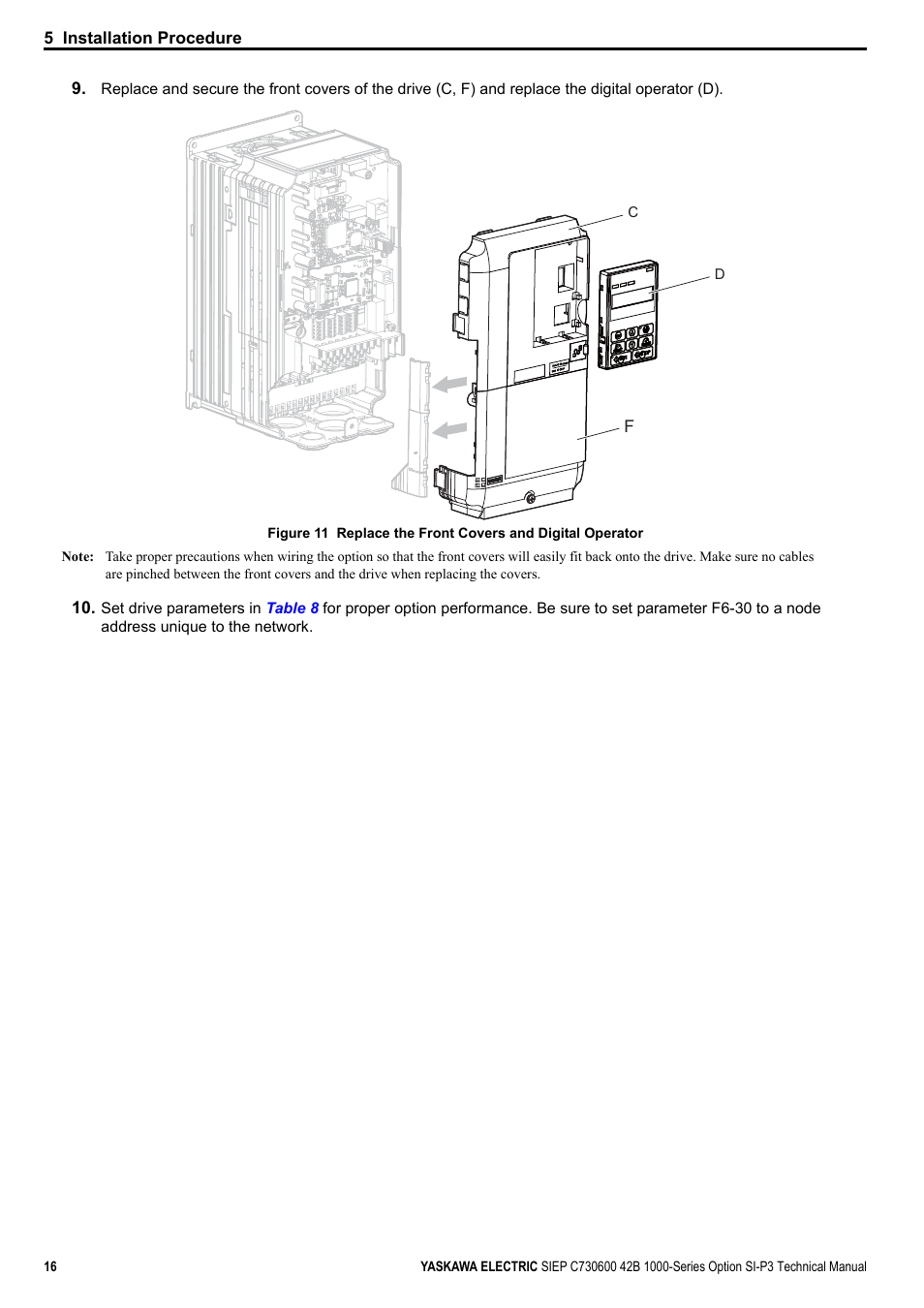 Yaskawa 1000 Series Drive Option - Profibus-DP Technical Manual User Manual | Page 16 / 44