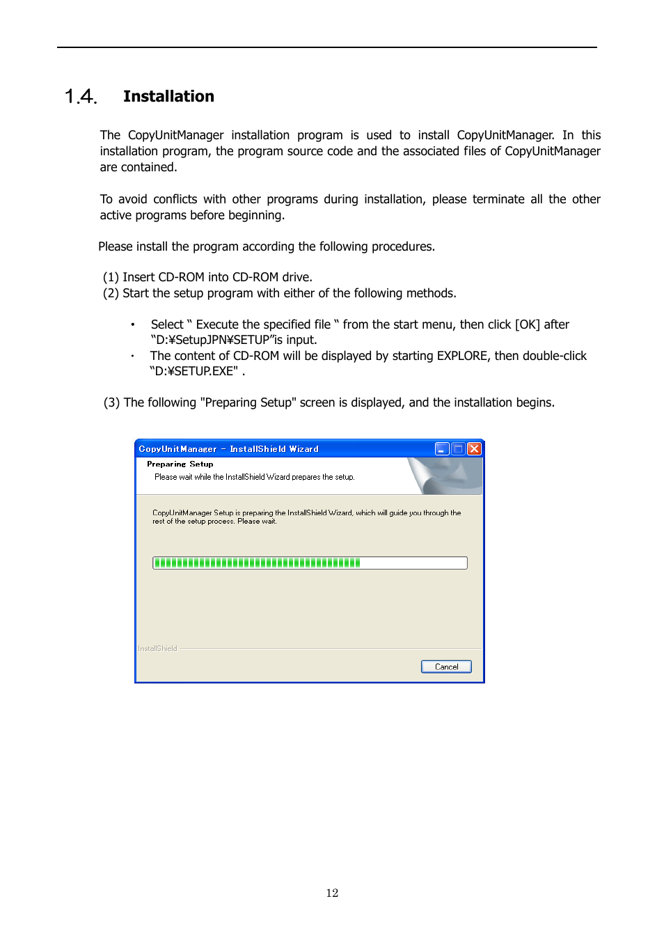 Installation, Setupof interface bboard ddevice ddriver | Yaskawa 1000 Series JVOP-181 Copy Unit Manager User Manual | Page 12 / 38