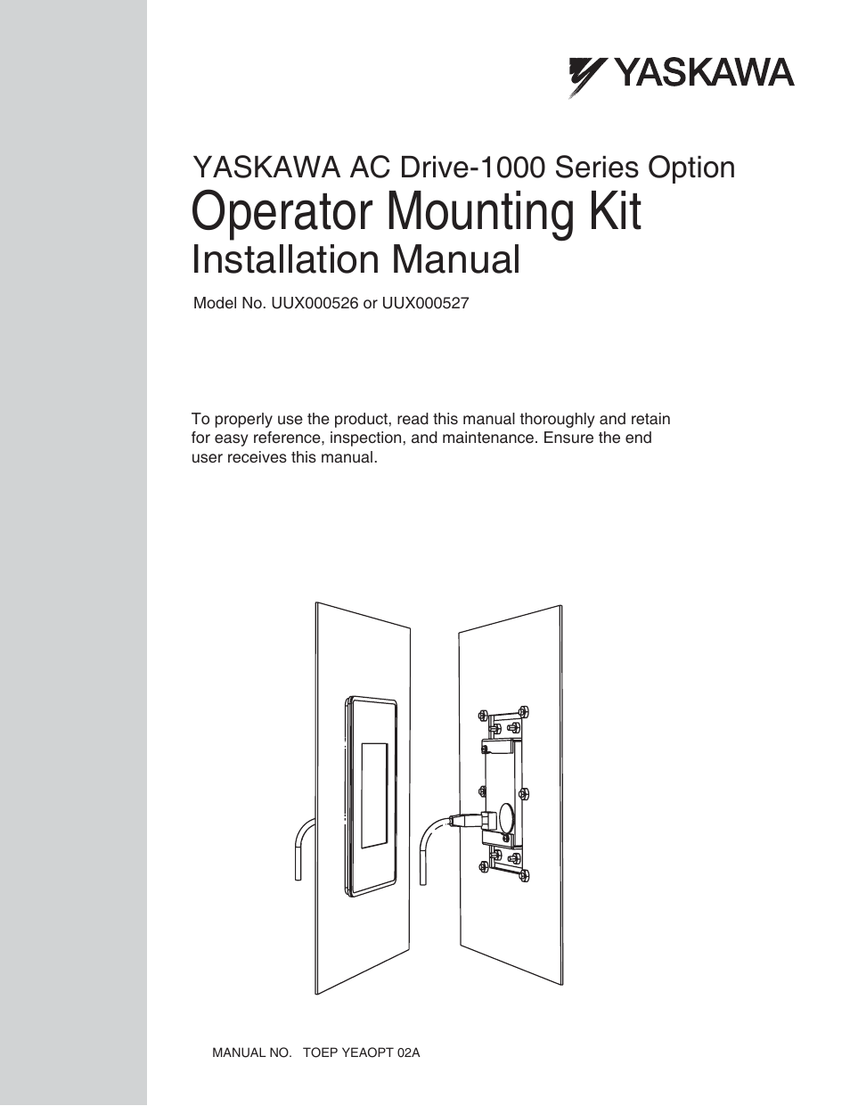 Yaskawa 1000 Series Operator Mounting Kit NEMA Type 4X User Manual | 20 pages