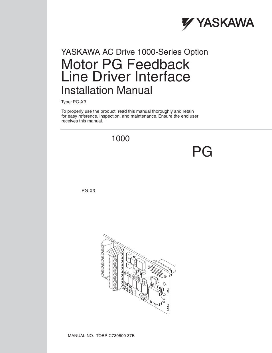 Yaskawa PG-X3 Line Driver User Manual | 31 pages