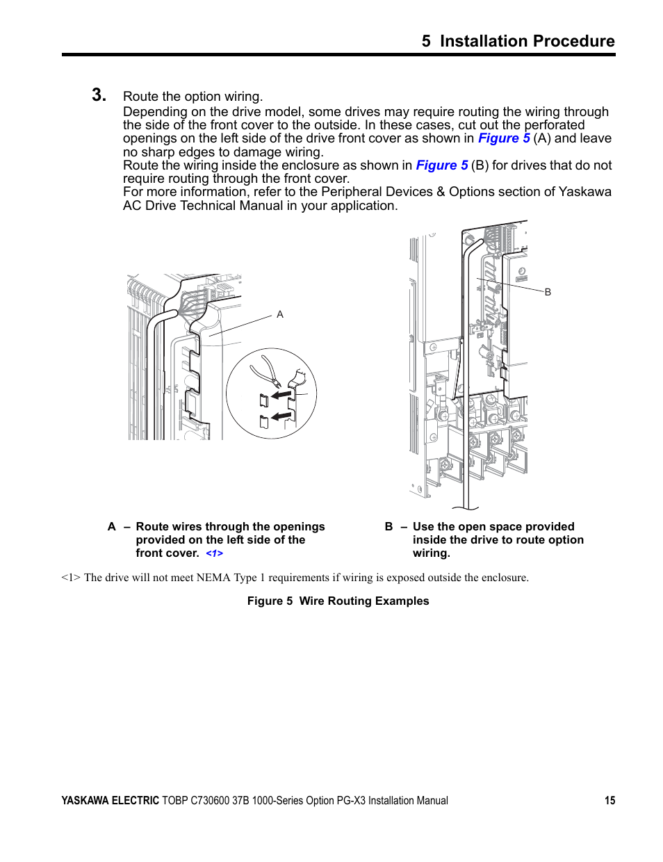 5 installation procedure | Yaskawa PG-X3 Line Driver User Manual | Page 14 / 31