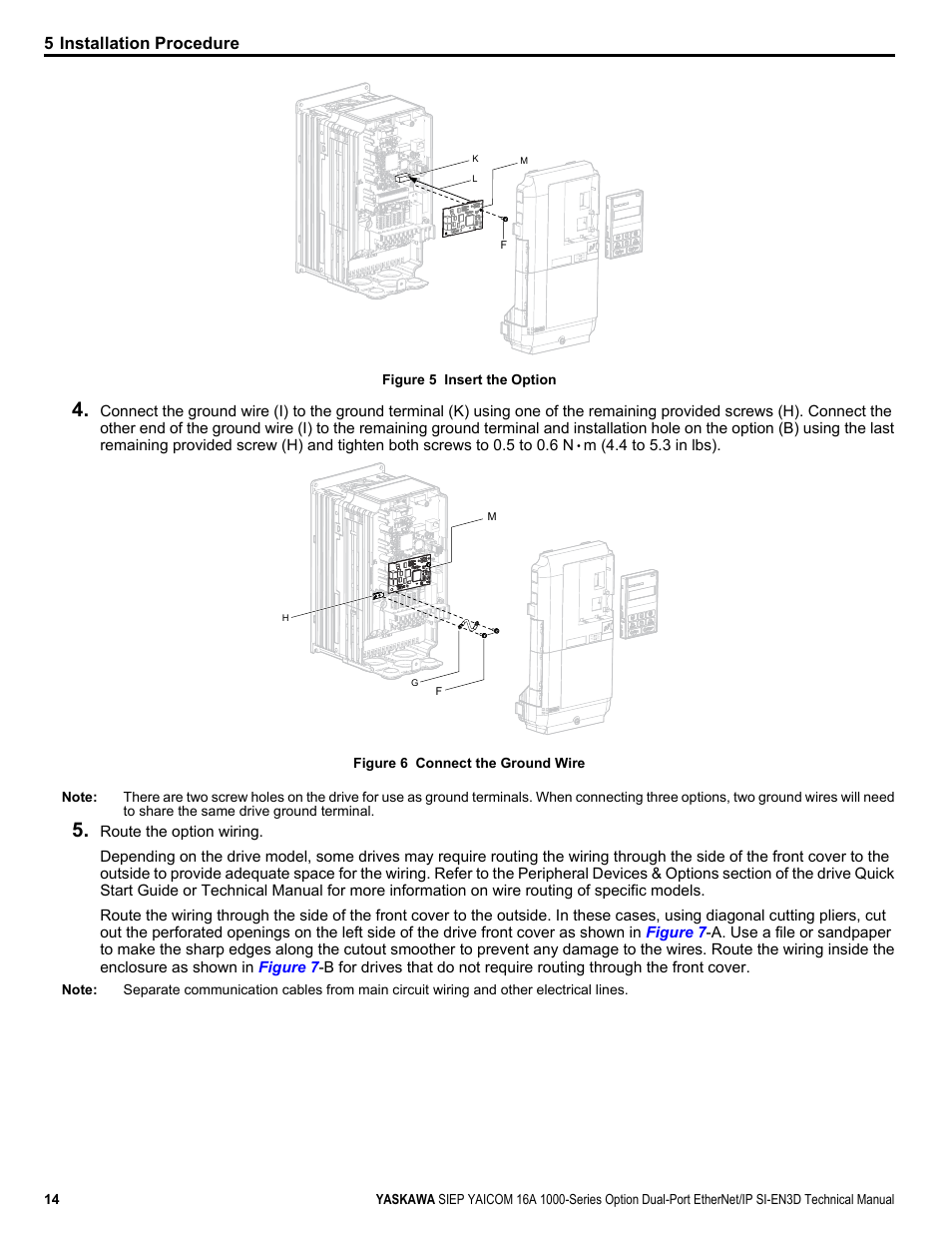 5 installation procedure | Yaskawa SI-EN3D User Manual | Page 14 / 68