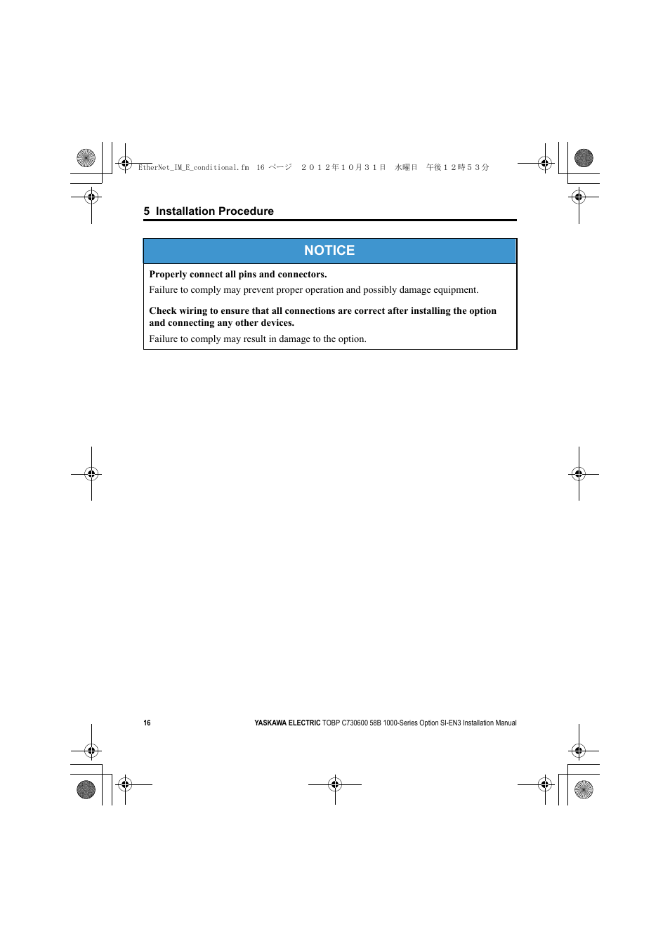Notice | Yaskawa SI-EN3 Installation User Manual | Page 16 / 54