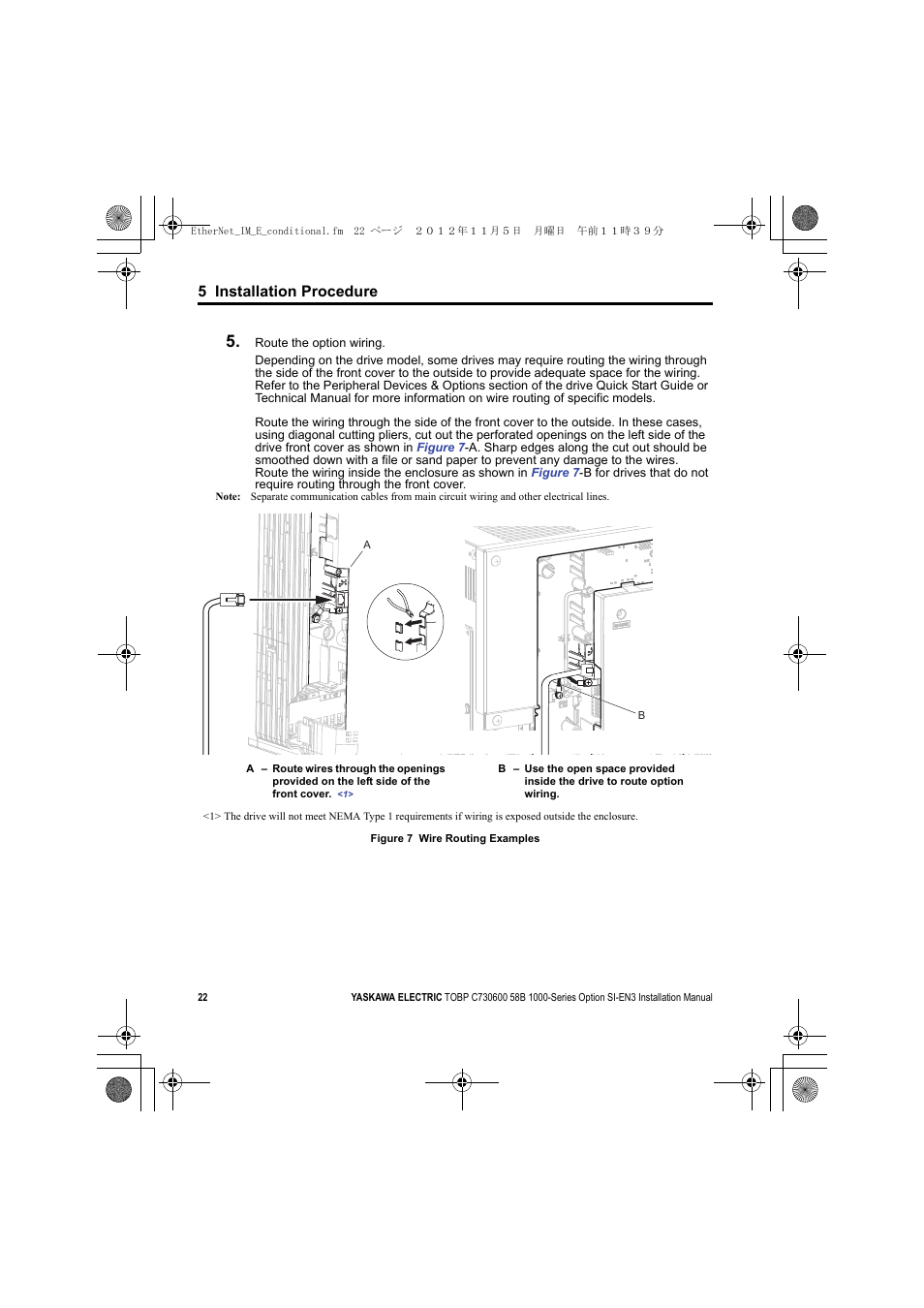 5 installation procedure | Yaskawa SI-EN3 Installation User Manual | Page 22 / 54
