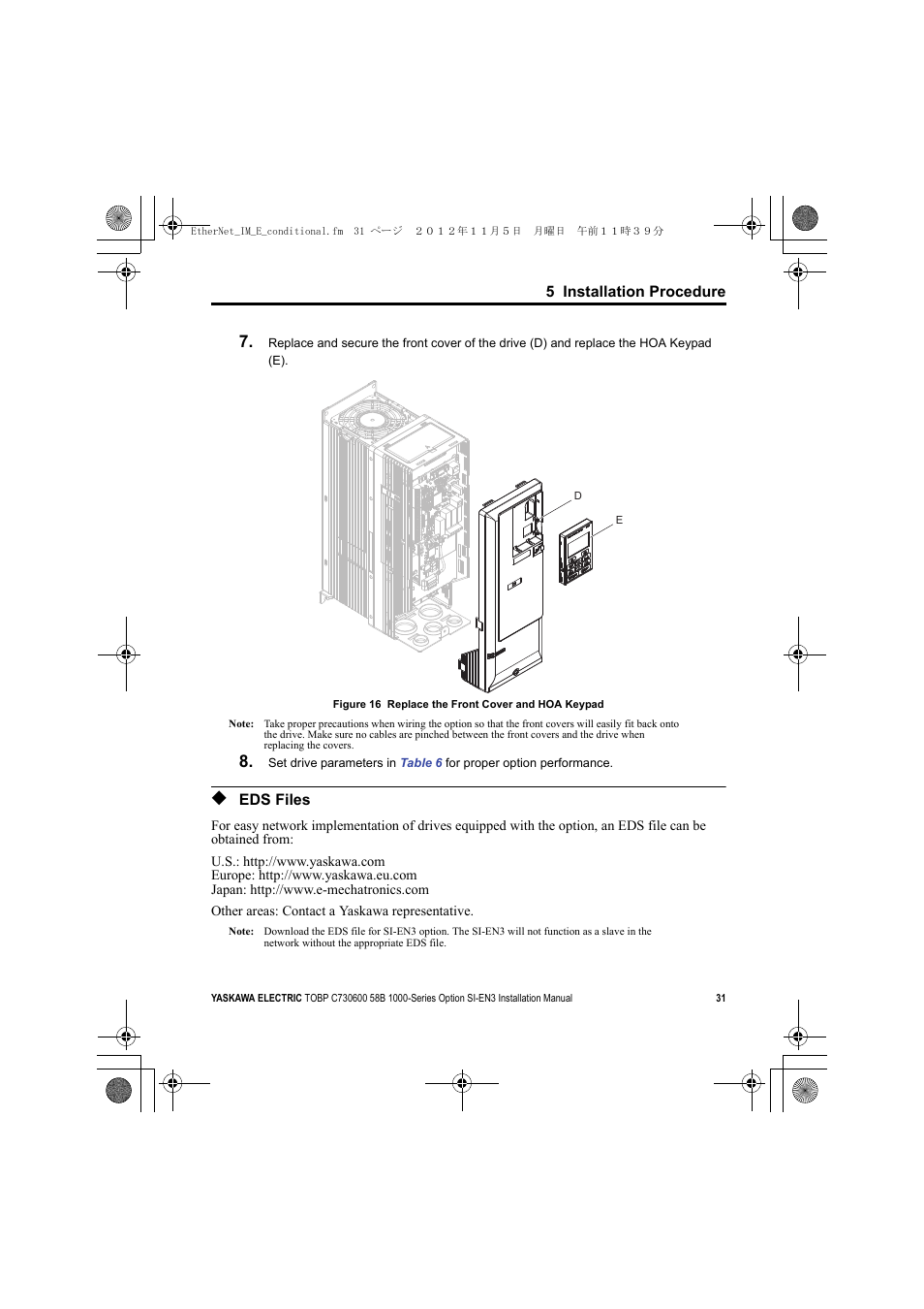 Eds files, A1000 | Yaskawa SI-EN3 Installation User Manual | Page 31 / 54