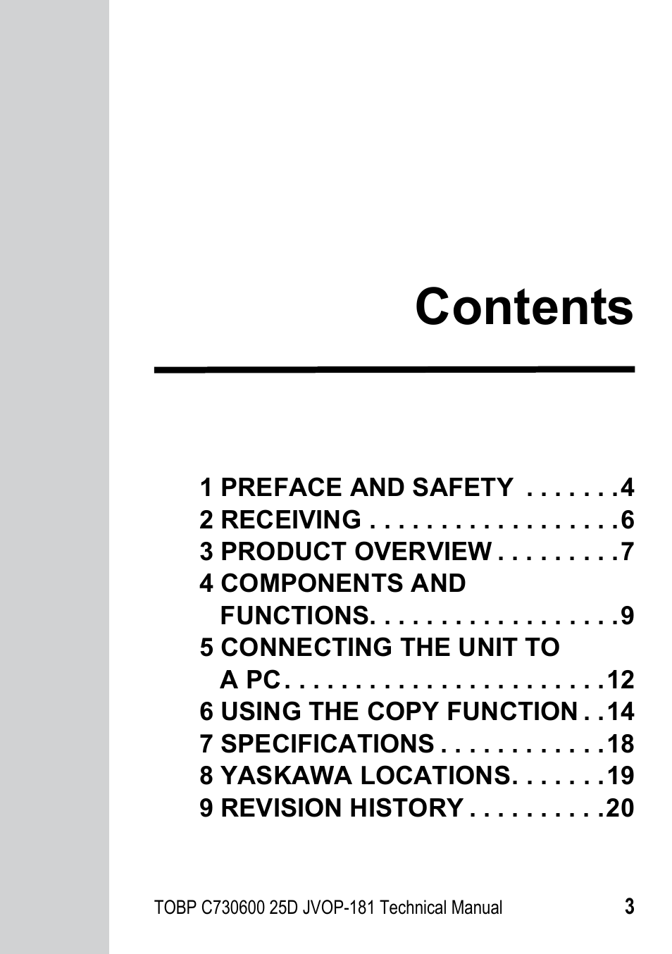 Yaskawa JVOP-181 USB Copy Unit User Manual | Page 3 / 22