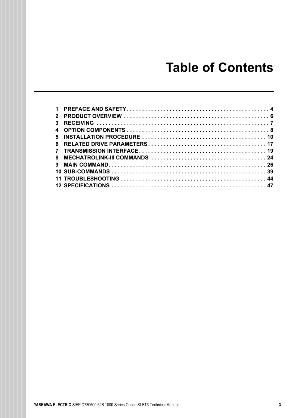 Yaskawa SI-ET3 User Manual | Page 3 / 49