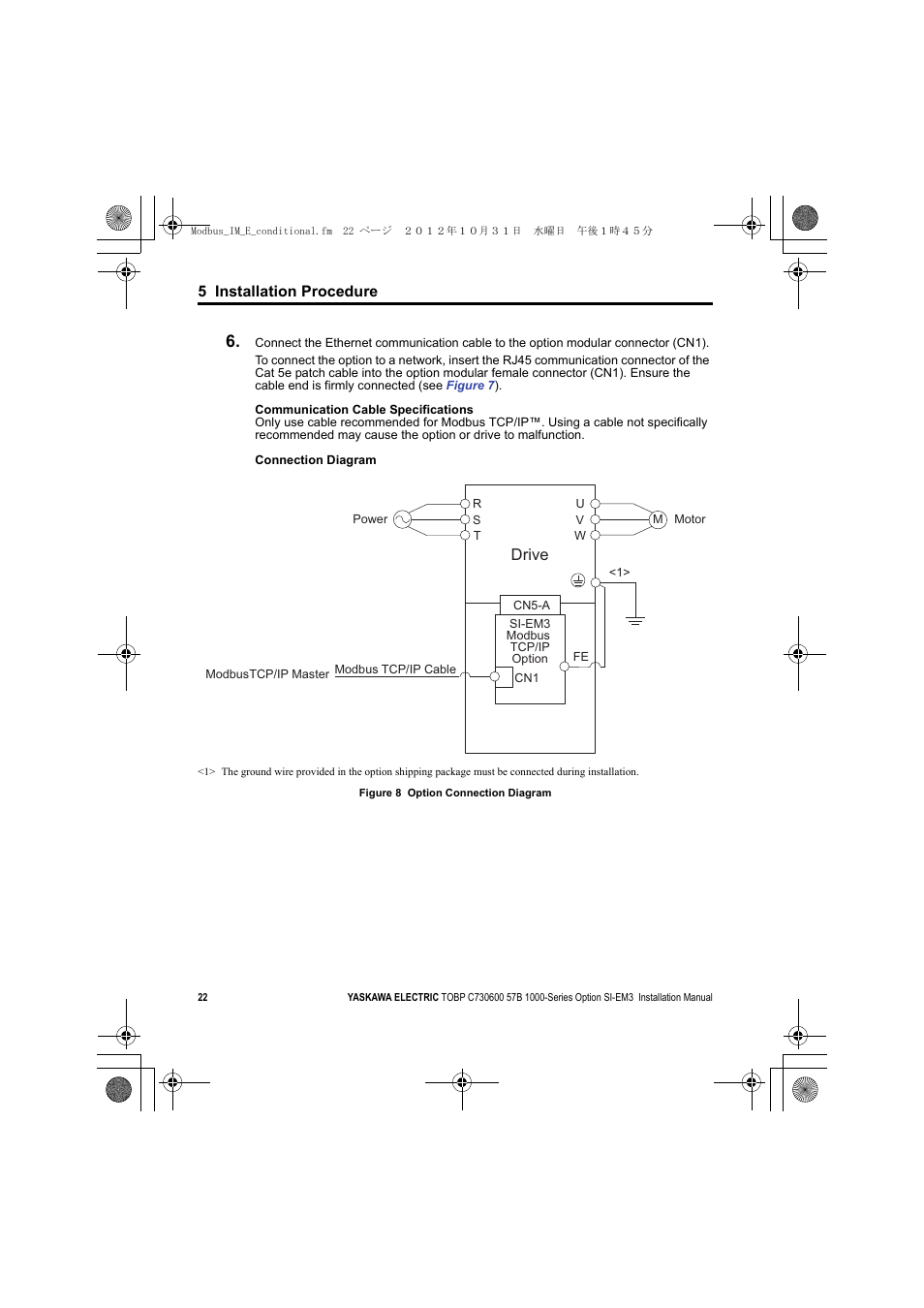 A1000, Drive | Yaskawa Modbus TCP/IP Installation User Manual | Page 22 / 51