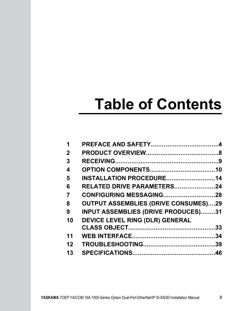 Yaskawa EtherNet/IP User Manual | Page 3 / 50