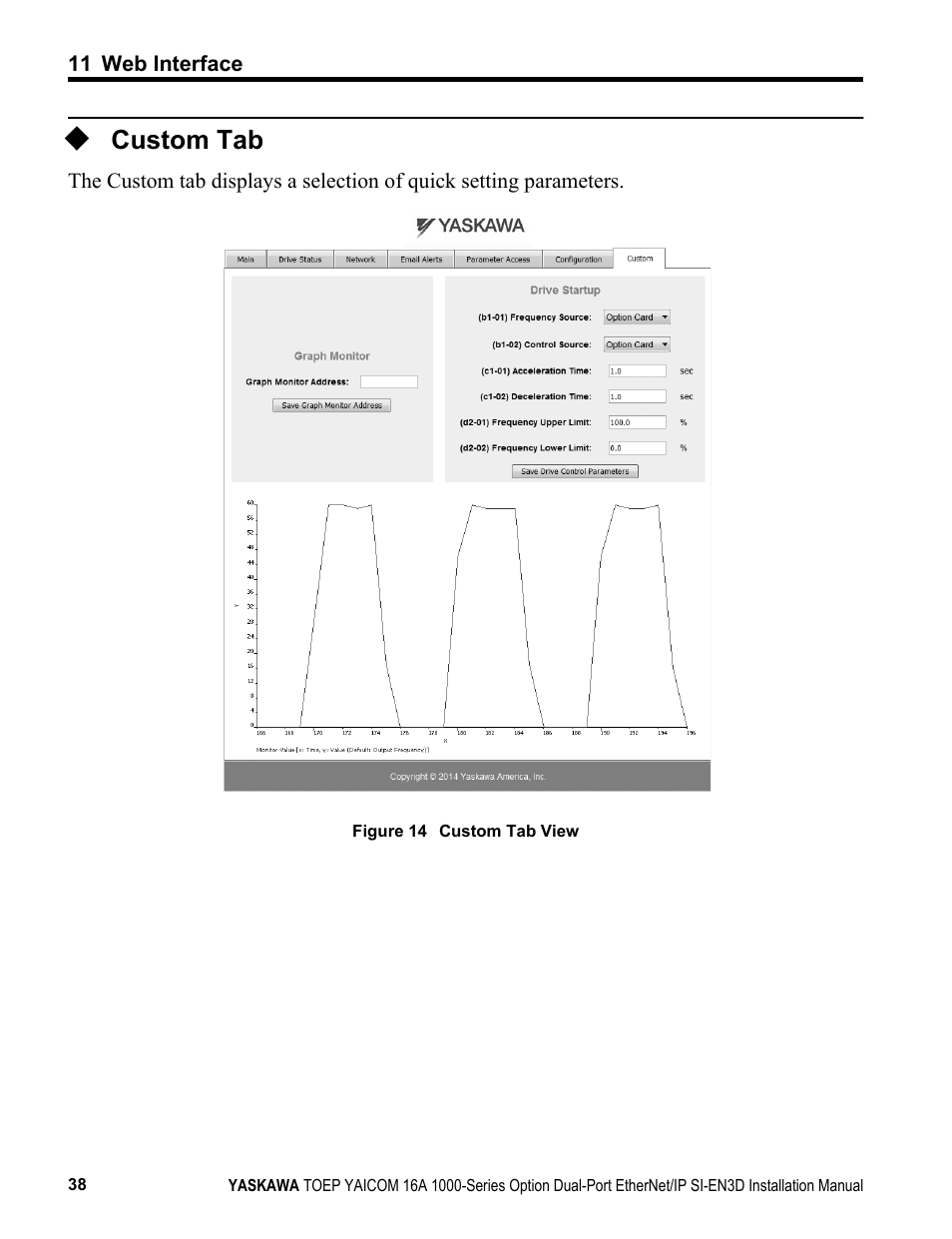 Custom tab | Yaskawa EtherNet/IP User Manual | Page 38 / 50